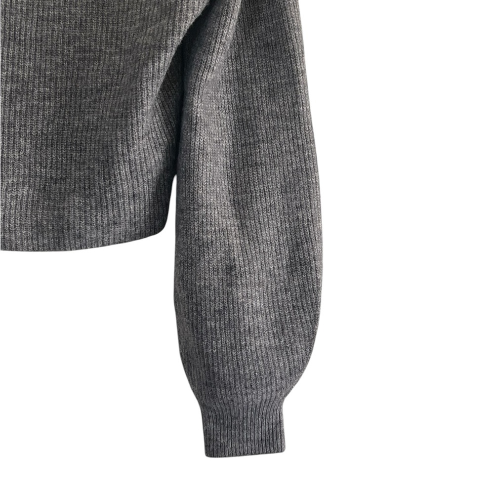 H&M | Gray balloon sleeve square neck knit sweater - Picture 8 of 10